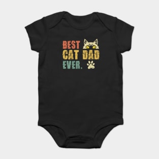 Vintage Best Cat Dad Ever T-Shirt Cat Daddy Gift Baby Bodysuit